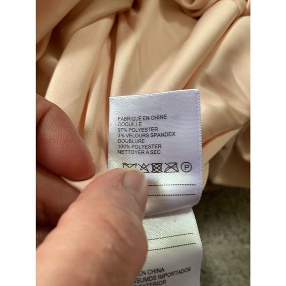 Laundry by Shelli Segal Off Shoulder Sheath Lace Blush Gown 8 - Picture 10 of 14